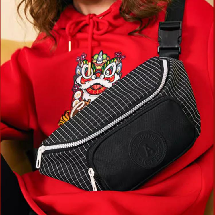 New Anta Life Collection Fabric Shoulder Bag, Crossbody Bag, Sling Bag Regular Unisex Black 192318131-1