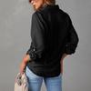 Women Denim Shirts Solid Color Turn Down Collar Long Sleeve Jean Blouses Single Breasted Loose Casual Tops Streetwear