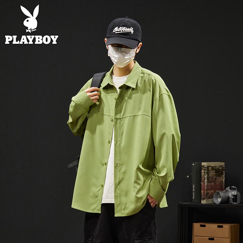 Playboy Men s Long-Sleeve Casual Shirt Jacket 3XL