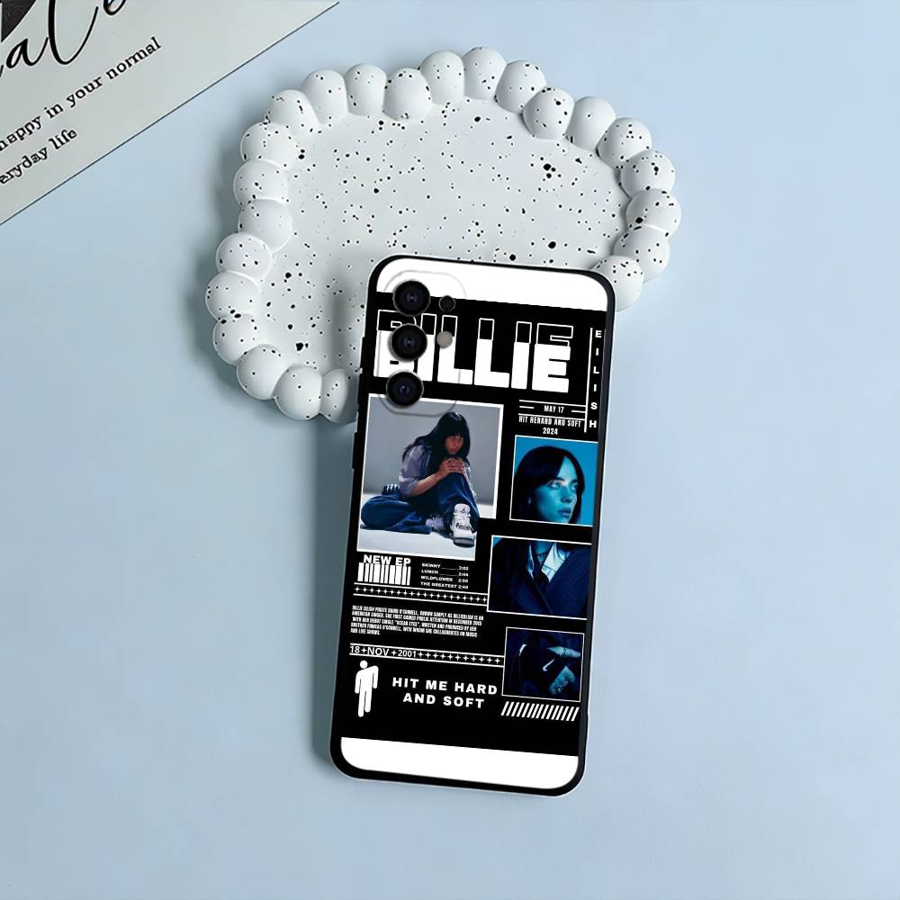 Gen Z talented singer-Billie E-Eilish Black Soft Silicone Phone Case for Samsung S25, S24, S21, S22, S23, S30, Ultra, S20, Lite