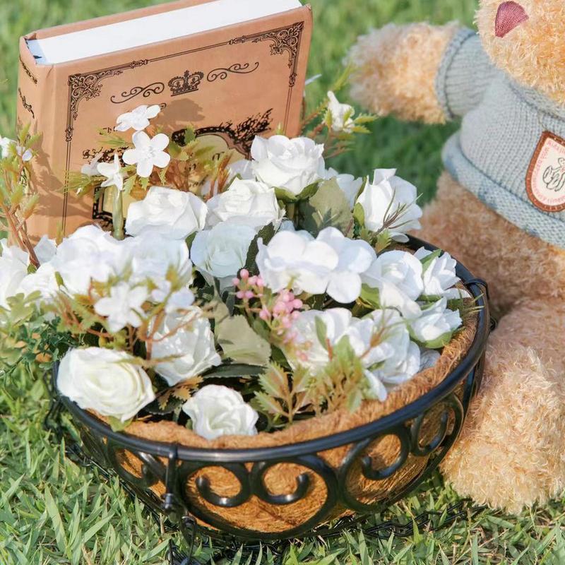 8/10/12 Zoll Kokosfaser Hängekorb Hängender Blumentopf Europäischer Stil Eisenkette Pflanzgefäß Pflanzenhalter Töpfe für Heimdekoration