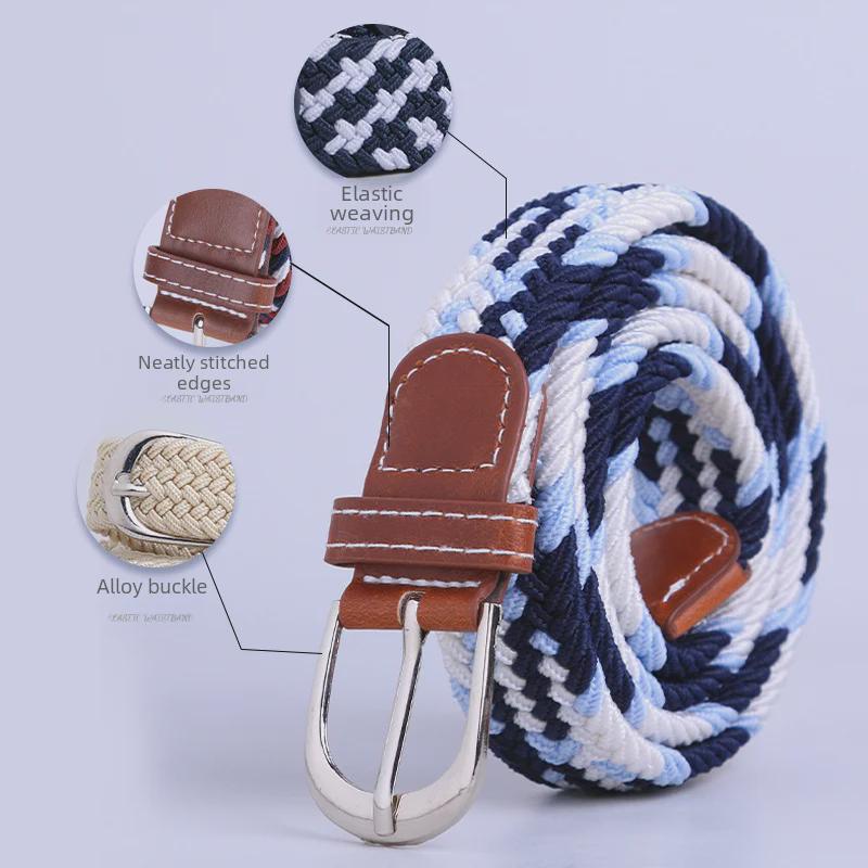 Unisex Fashionable Elastic Canvas Belt - Versatile and Simple Design