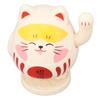 Waving Lucky Cat Solar Powered Decorative Ornament Fortune Cat Figure for Car Home Restaurant Cafe Yello  Pink