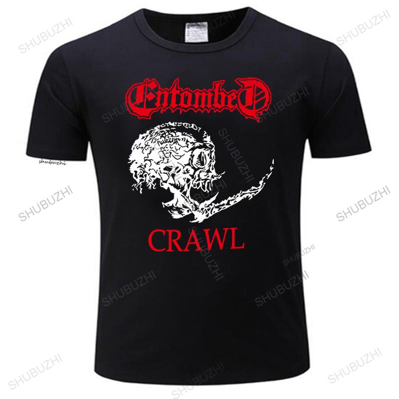man Fashion brand summer t shirt ENTOMBED CRAWL DEATH NIHILIST UNLEASHED Black men cotton casual tee shirt Short Sleeve tops