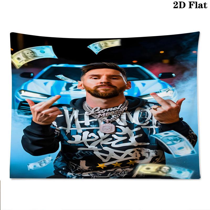 Leo Messi Wall Tapestry Aesthetic Wall Hanging Printed Fabric Blanket Decorative Tapestries for Bedroom Living Room Home Decor