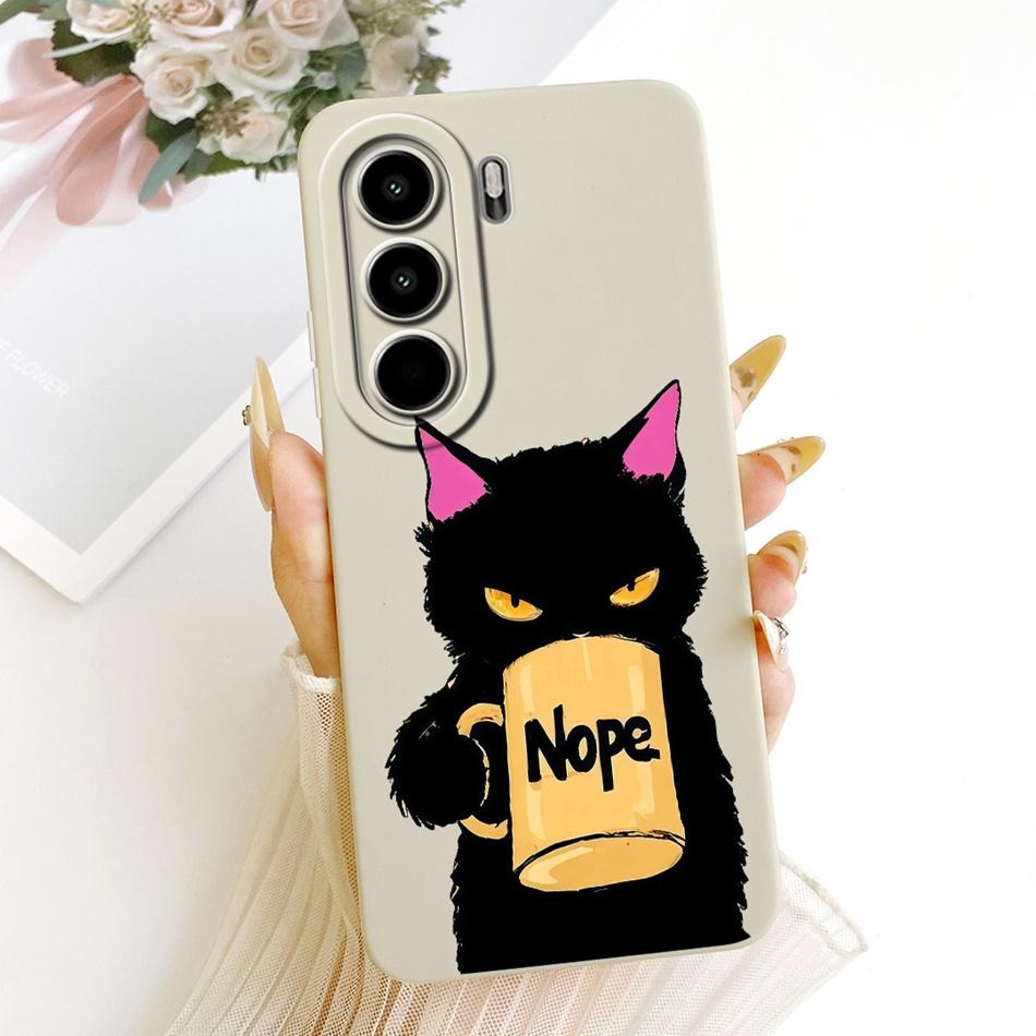 For Itel Power 70 / Itel P70 Cute Cat Flower Cartoon Phone Case For Itel P70 Power70 P673L Shockproof Soft Silicone Bumpers