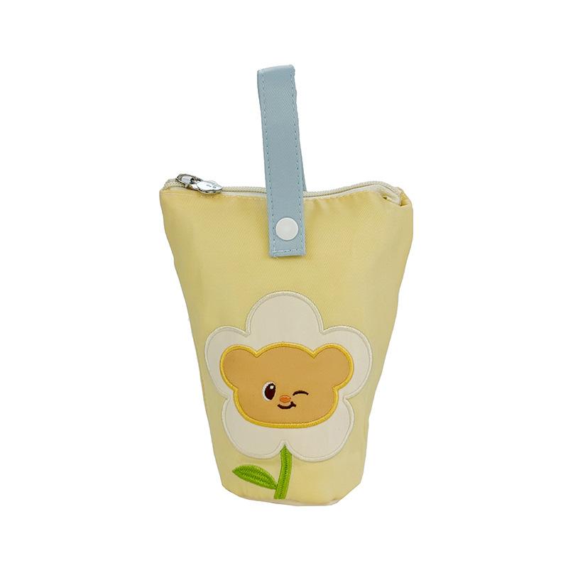 

New portable bucket bag travel cute cartoon hand bag oil painting style cute bucket bag storage small bag жёлтый