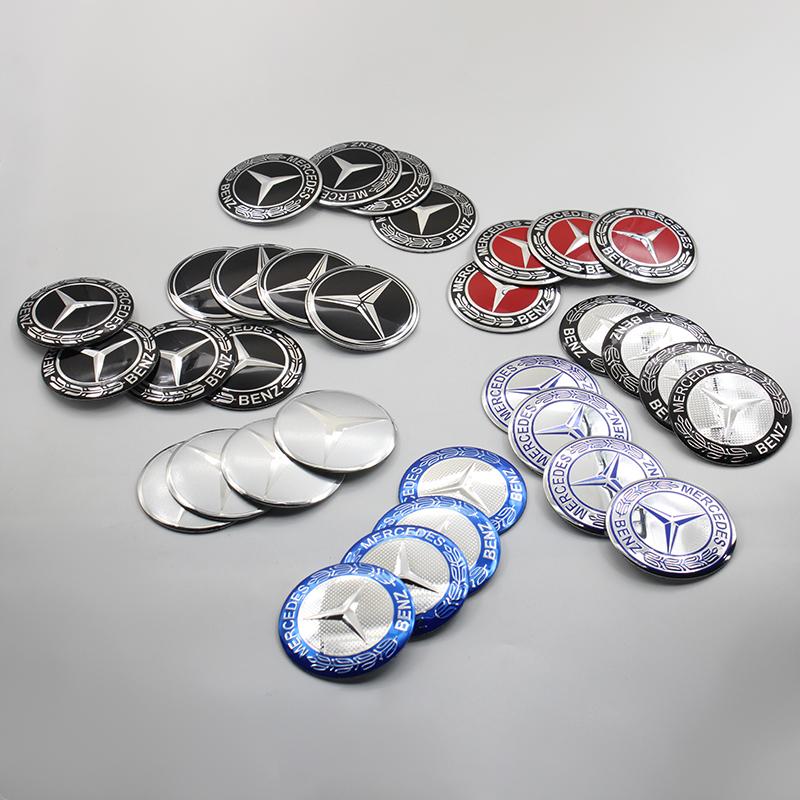 4Pcs 56mm 60mm 65mm Car Wheel Stickers Center Hub Cap Car Emblem Badge Decal For Mercedes Benz AMG W204 W205 W210 W211 W212 W213