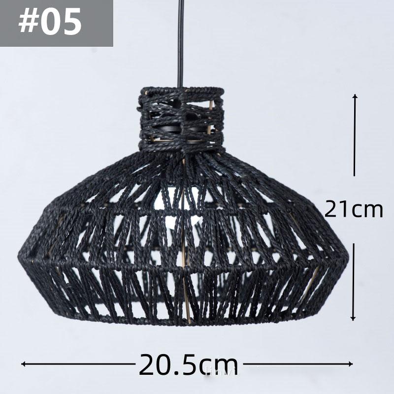 14 Styles Natural Woven Lampshade Vintage Hanging Pendant Lamp Shade Rattan Chandelier Café Restaurant Lighting Home Art Decor