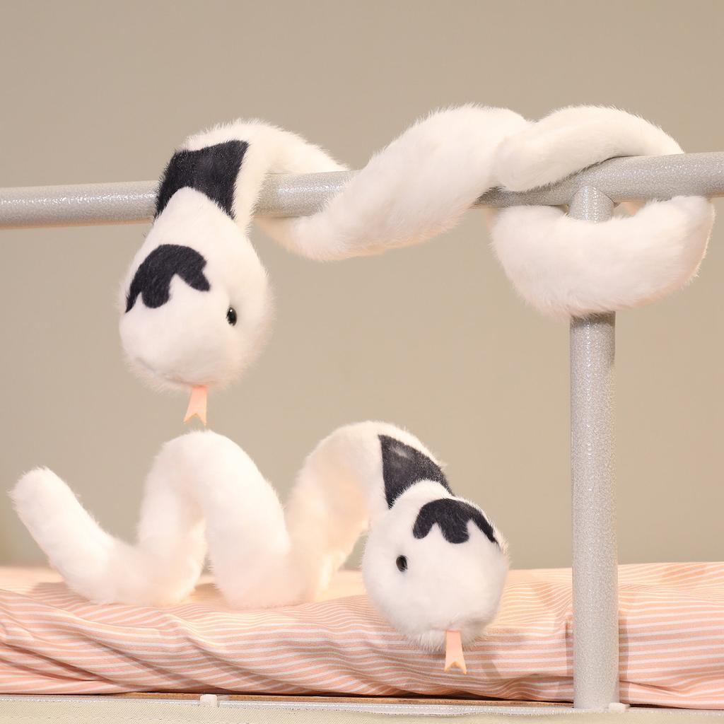 Non-Toxic Cartoon Snake Plush Toy Snake Figurine Stuffed Doll Bed Sofa Decor Cute Animal Snake Gift