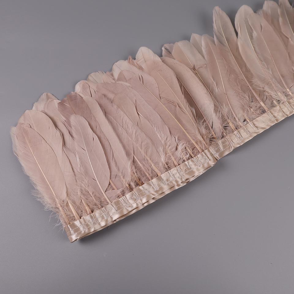 2M Natural Dyed Goose Feather Trims Real Geese Duck Feathers Fringe Ribbons For Handmade Crafts Pumas Wedding Accessories