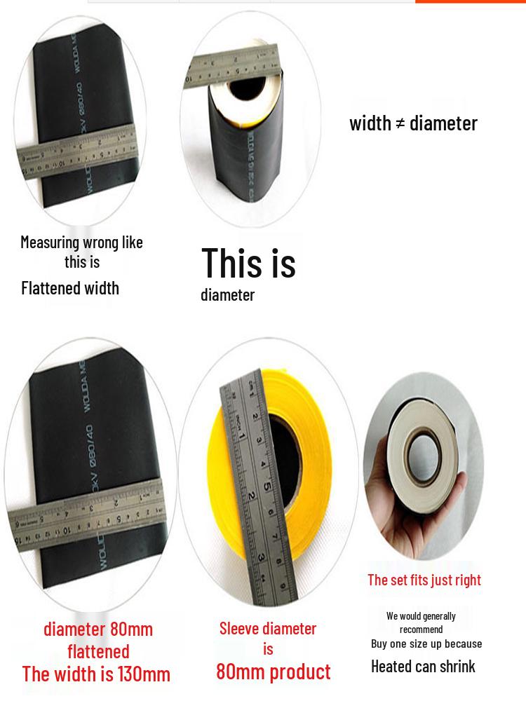 10KV Black Heat Shrink Tubing: Waterproof, Thickened High Voltage Insulation Sleeve (20-120MM)