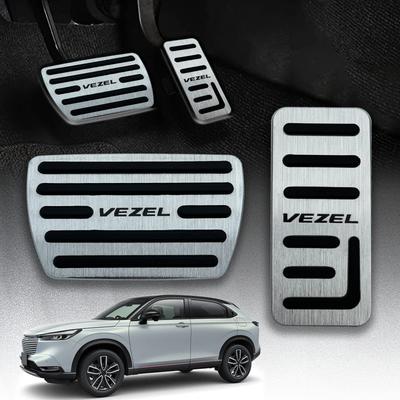 HUDIY New Vezel Pedal Accelerator Pedal Brake Pedal Aluminum Alloy Foot Pedal Covers for VEZEL RV3 RV4 RV5 RV6 RV Series No Tools Includes Japanese