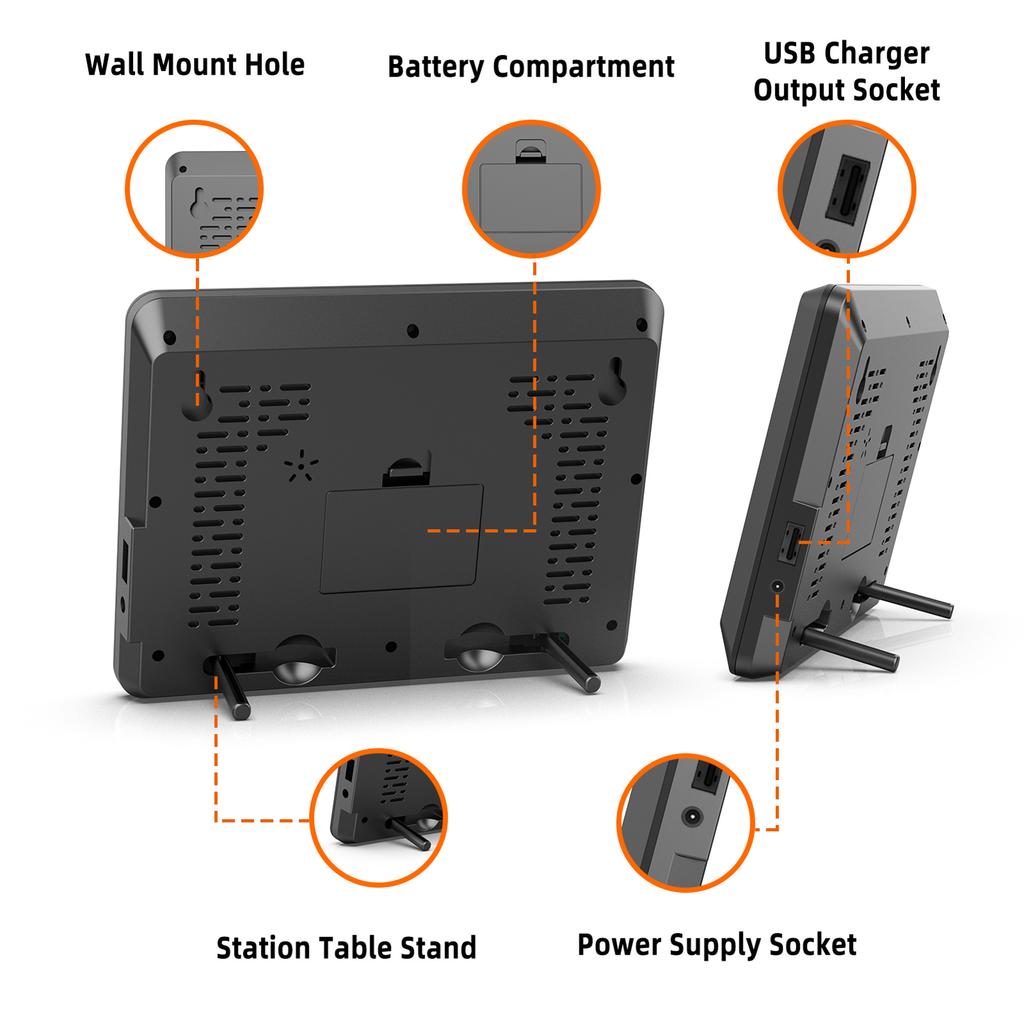 Drahtlose Wetterstation mit Innen- und Außenthermometer, 6-Zoll-Farbdisplay, digitales Wetterthermometer, Wettervorhersage, Temperatur