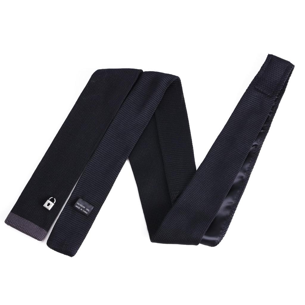 [RACHEL] Rachel Knit Tie, Narrow Tie, Slim Tie, Washable, Square End, with One-Point Charm (Pattern A)