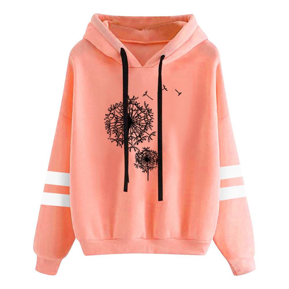 2025 European and American New Women's Clothing Long-sleeved Dandelion Printing
