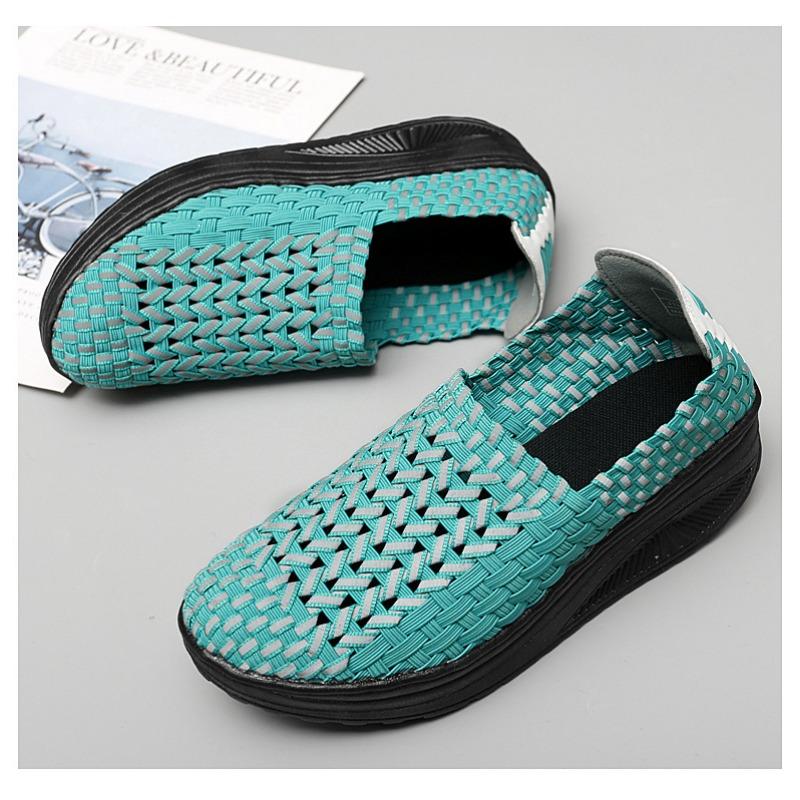 Светящиеся плетеные туфли Ленивые туфли Модные и трендовые женские туфли на толстой — фото 16