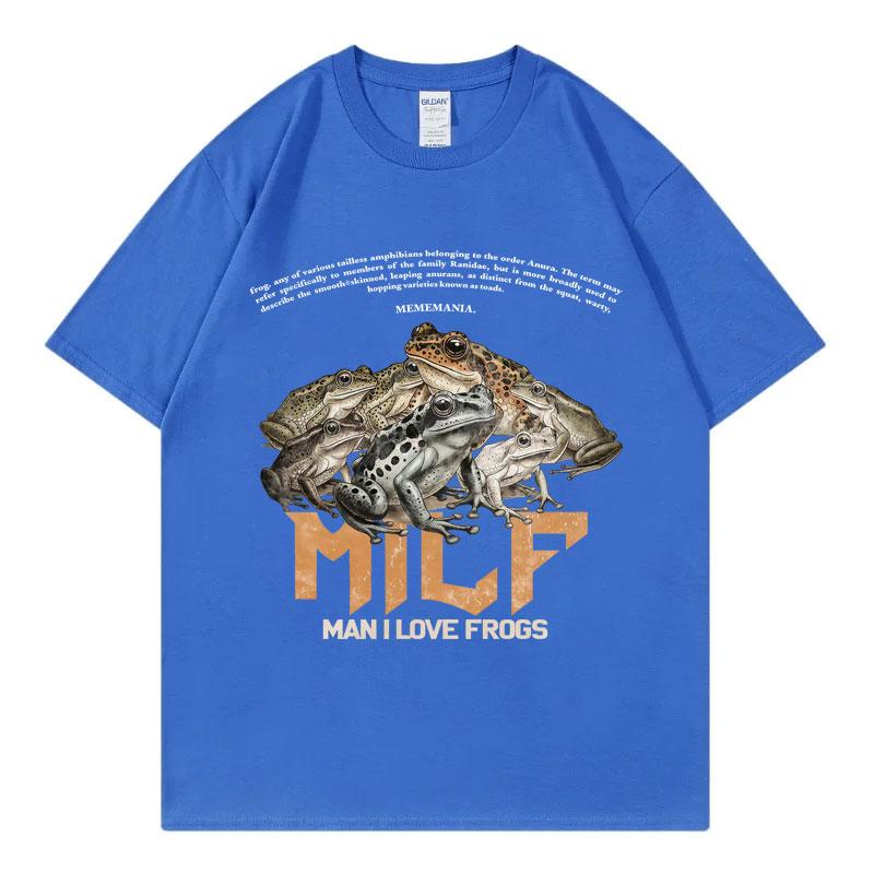 Man I Love Frogs Funny Meme Graphic T Shirts Mens Women Vintage Fashion Short Sleeve T Shirt Summer Casual Loose Cotton Tshirt