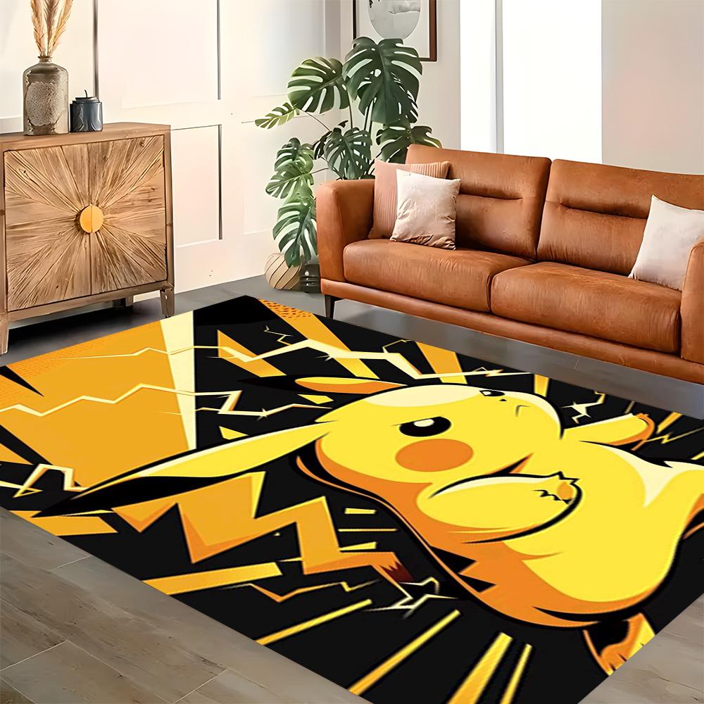 Alfombra Pikachu Ráfaga de Energía para salas de estar, dormitorios, decoración del hogar y como regalos.
