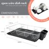 3 Piece Chrome Dishrack with Self Draining Tray Side Caddy Non Slip Feet Kitchen Storage Organizer Flatware Drying Rack