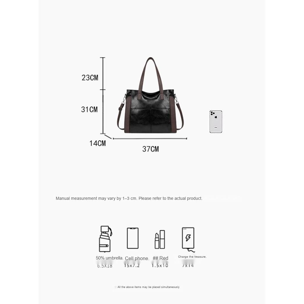 Tote Bag Women Faux Leather Large Capacity Daily Commute