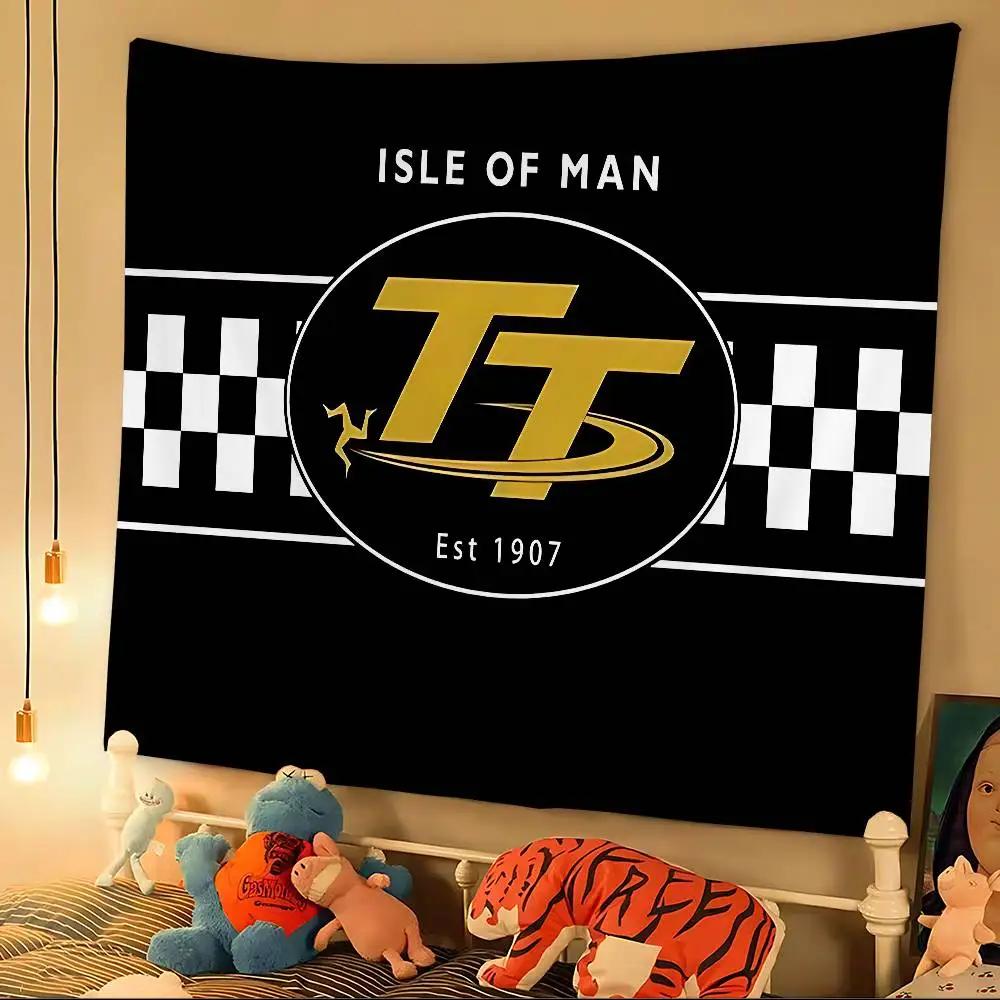 Isle Of Man TT Anime Tapestry Hippie Flower Wall Carpets Dorm Decor Cheap Hippie Wall Hanging