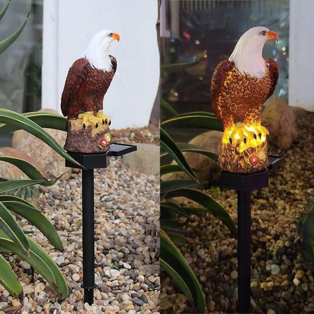 Waterproof Solar Eagle Garden Light Resin Ground Plug Lawn Lamps Garden Stake Light  Party