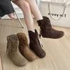 Fashion Women's Fashionable High Quality and Elegant Boots 2025 Spring and Autumn New Retro Suede Casual Flat Bottom Fashion Boots
