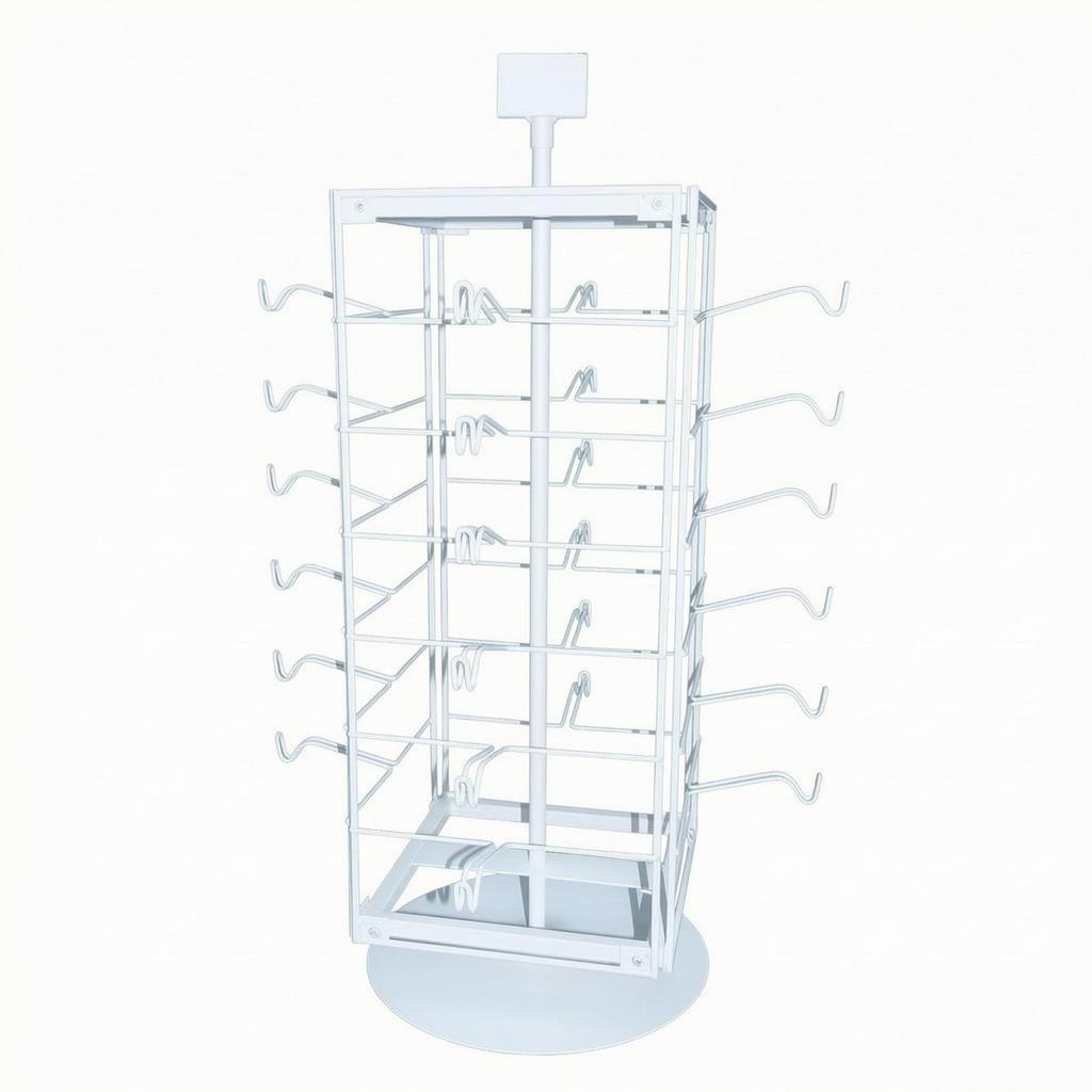 Powder-Coated Rotating Eyeglass Display Rack Compact Easy