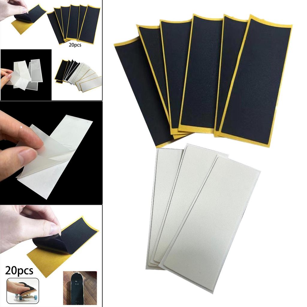 20 Pieces Professional Fingerboard Tape Skateboard Foam Tape Stickers for