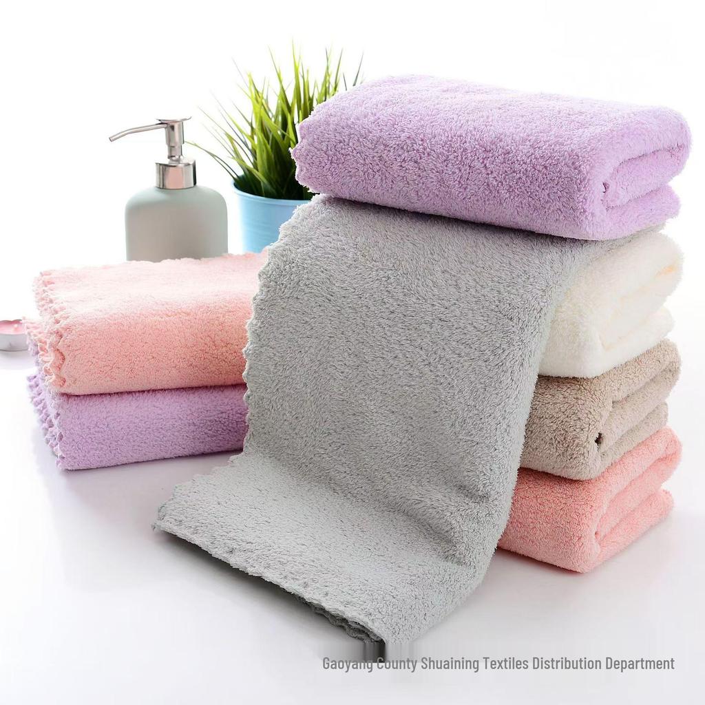 Soft Absorbent Coral Fleece Face Towel – Non-Shedding Unisex Gift for Couples