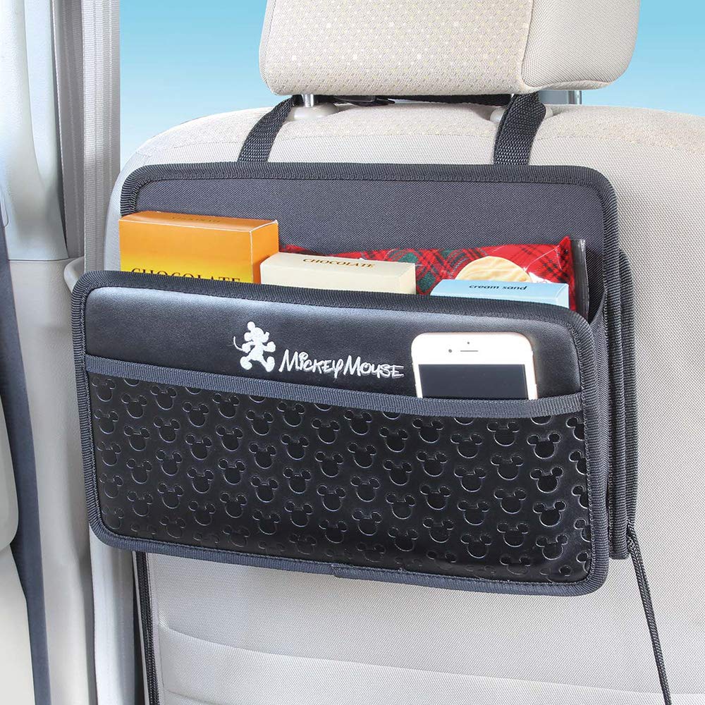 Napolex Disney Seatback Large Capacity Car Mickey Mouse Leather-Look Pocket, Rear-Mounted, Slim, Compact, Storage, Accessory, Design, WD-394