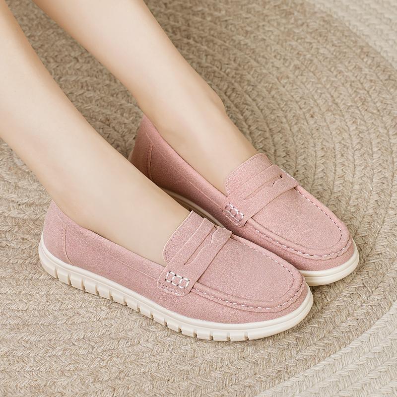 Women's Loafers Moccasins Black Pink Sneakers Casual Walking Shoes