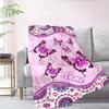Purple Butterfly Customize Your Name Blanket Used For Chair Office Sofa Bed Camping Soft And Warm Giving Friends And Relatives Birthday Gifts