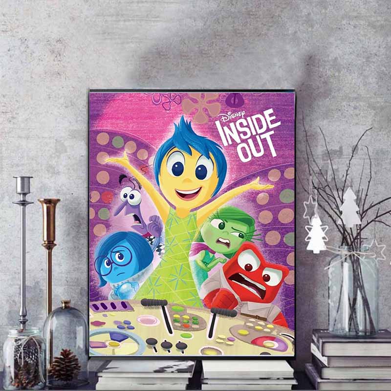 Disney Diamond Painting Inside Out Emotional Team Official Poster Rhinestone 5D Mosaic DIY Cross Stitch Gift Home Decor