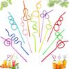 Creative Cartoon Reusable Straws Vibrant Eco-Friendly Design for Holiday Parties Daily Juice Beverages High Quality Supplies