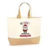 Jute Tote Bag - PLANETEE - François Pas Touche Father Christmas - Natural Jute - Multicolor - Made In France