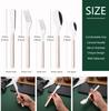 20 PCS Stainless Steel Flatware Set Service for 4, Retro Style  Tableware Forks Spoons Knives Eating Utensils, Acrylic Handle with Rivets Design