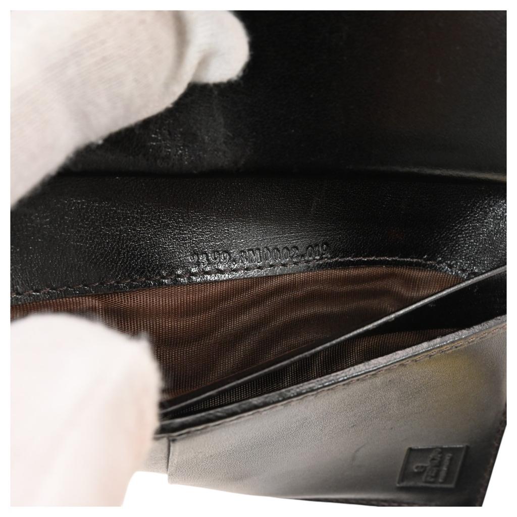 Auth FENDI Zucchino Bifold Wallet Leather × Canvas Fe7910yy