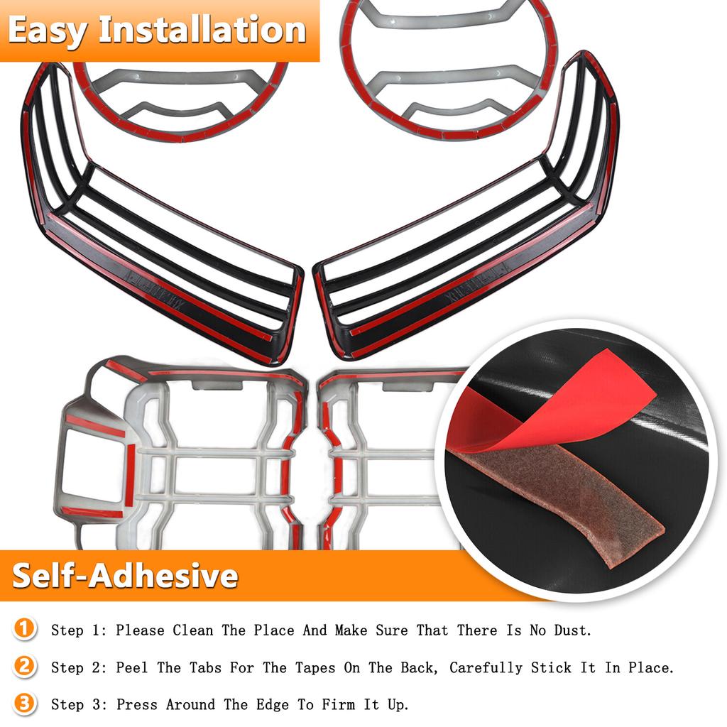 Car Front Headlight/Tail Light/Wheel Eyebrow Lamp Guards Cover Trim for Jeep Wrangler JL 2018-2025 2025 Exterior Accessories