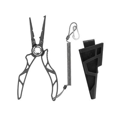 Gomexus Stainless Steel Fishing Pliers Fishing Hook Line for Bass Pier Area Trout Split Ring Weight with Case and Carabiner Rope Easy To Use Fishing