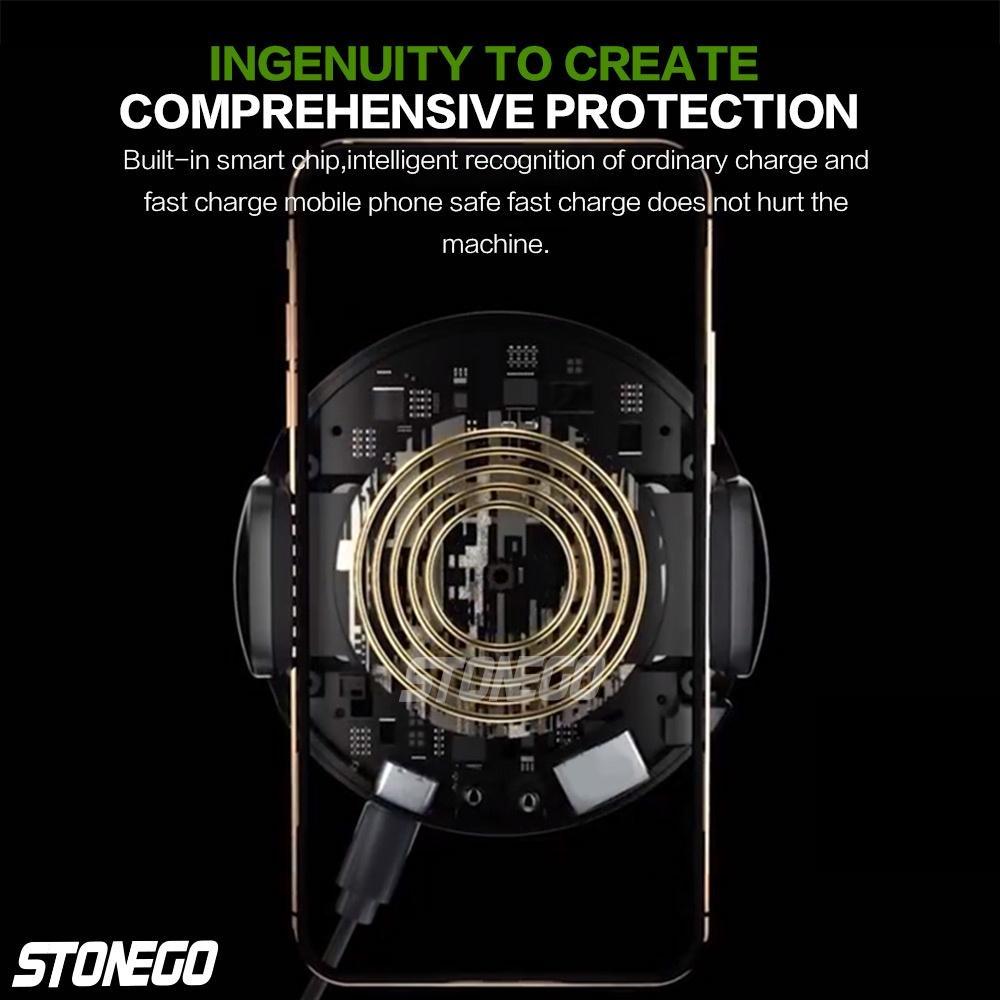 Automatic 10W Qi Fast Wireless Car Charger Mount for iPhone Samsung Android QC 20 30 Secure Dashboard Vent Clip