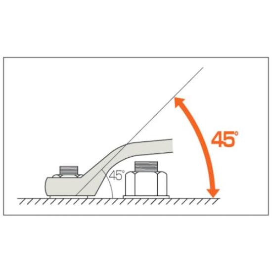 AMPCO 45 Degree Open AMC1074 Non-Sparking Degree-Slanted Double-End Wrench, End,