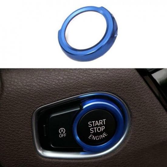 Blue Aluminum Ring Trim For BMW X3 G01 X4 G02 2018- One-Click Startup Button