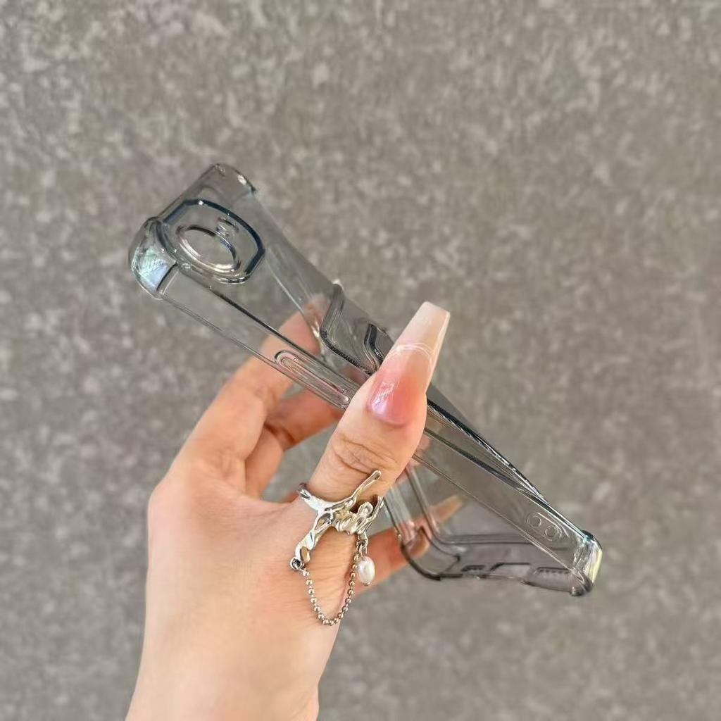 Transparent Wallet Phone Case for iPhone 16e 17e 16 17 E Clear Card Bag Slot Holder Cover