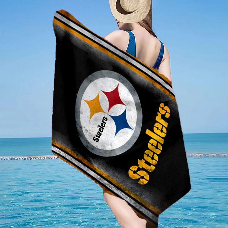 Pittsburgh Steelers Logo Microfiber Beach Towel, Lightweight And Quick-Dry, for Summer Travel, Beach Essential, Swimming Pool