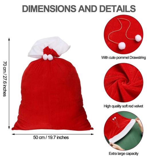 Christmas Gift Bag Drawstring Pocket Design Large Capacity Santa Backpack Candy Tea Sundries Party Gift