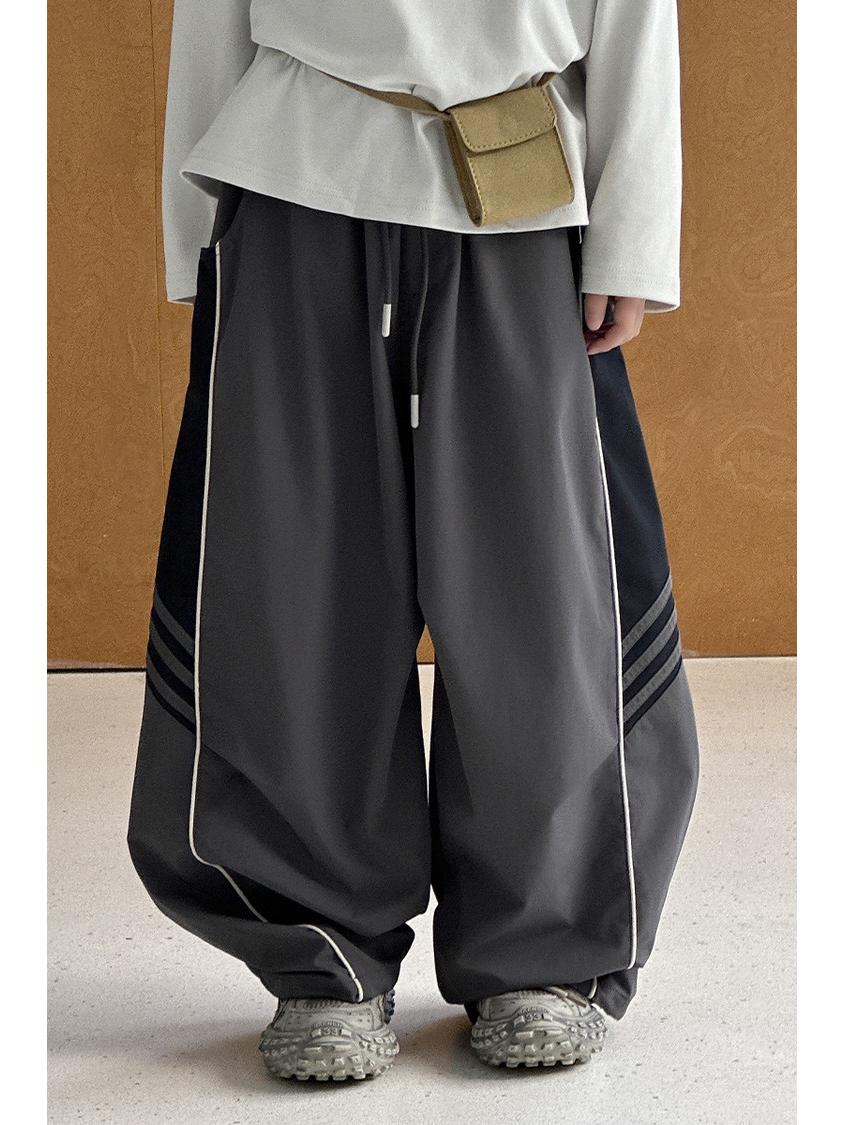 

Осень 2025 Мальчики Корейский стиль Широкие повседневные брюки 160 cm темно-серого