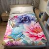 Pastel Peony Mosaic Flannel Blanket Warm Soft Halloween Christmas Couch Warm Cozy Decorative Decor Gift for All Season