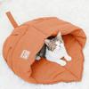 Neuer Leinenstoff Katzen-Schlafsack Weiches Haltbares Blatt-Nest Waschbare Hülle Anti-Angst Thermisch Waschbares Bett Welpen Kätzchen